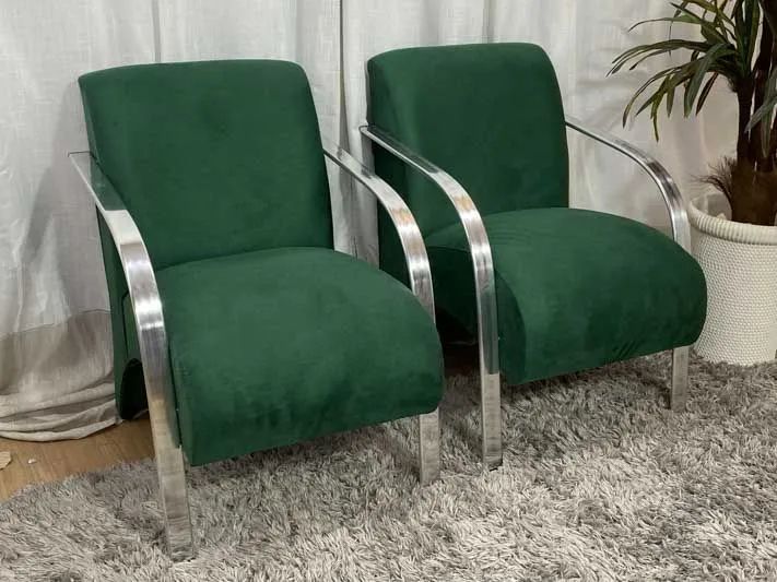 Conjunto de Poltronas 2x1x1 Lugares Verde Braço Alumínio  - Foto 3