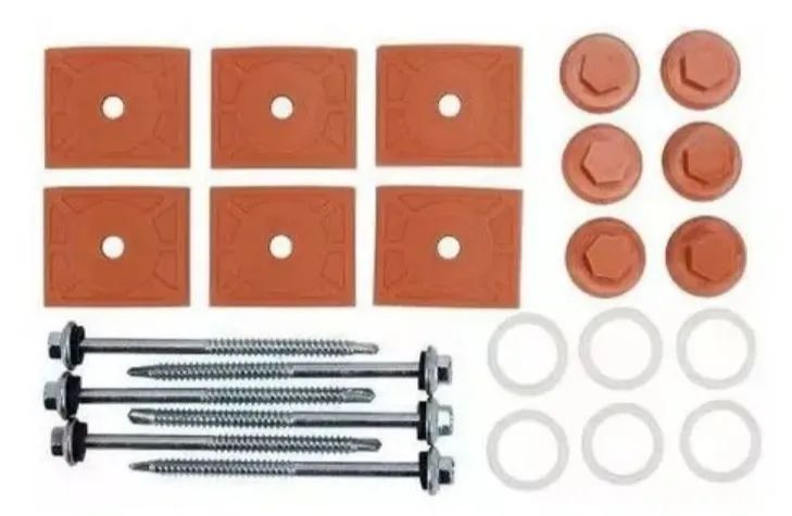 Kit Fixação Com Parafusos Para Telha Colonial Pvc - 3 Kits