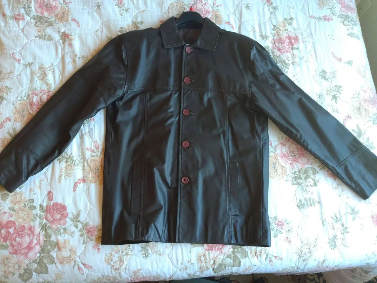 Jaqueta de couro marrom - Foto 4