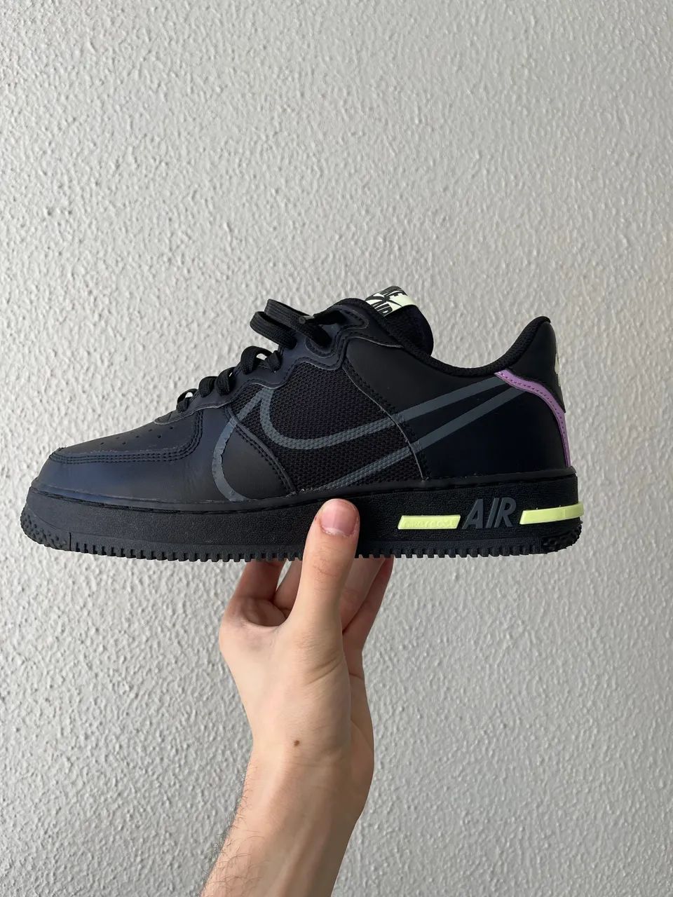 Nike Air Force 1 React Black/Anthracite/Violet/Volt 
