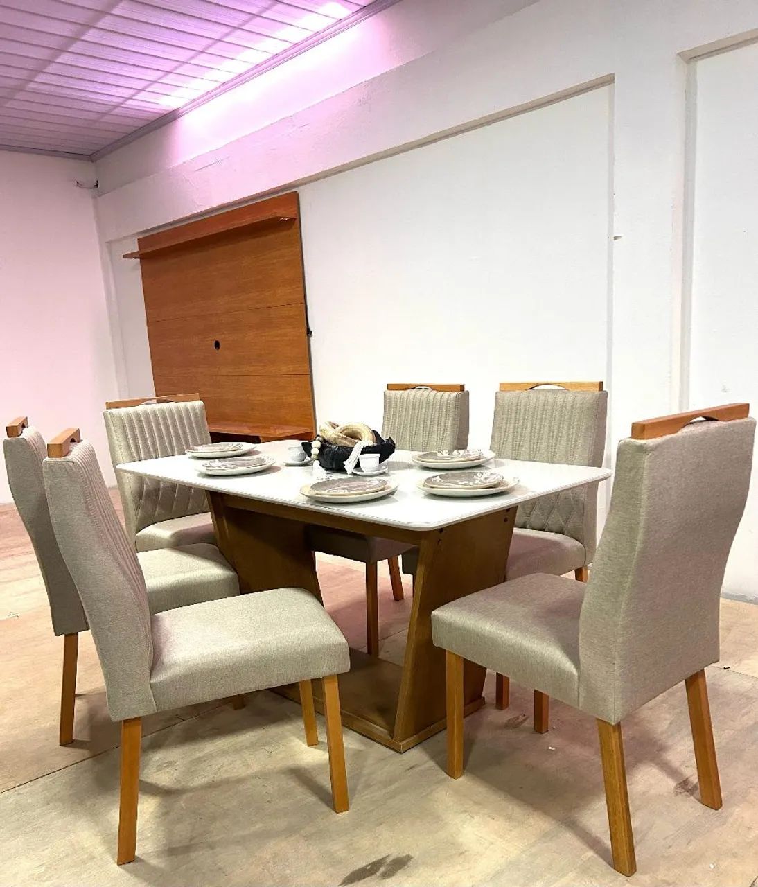 Mesa de Jantar com 6 Cadeiras 1.60x90