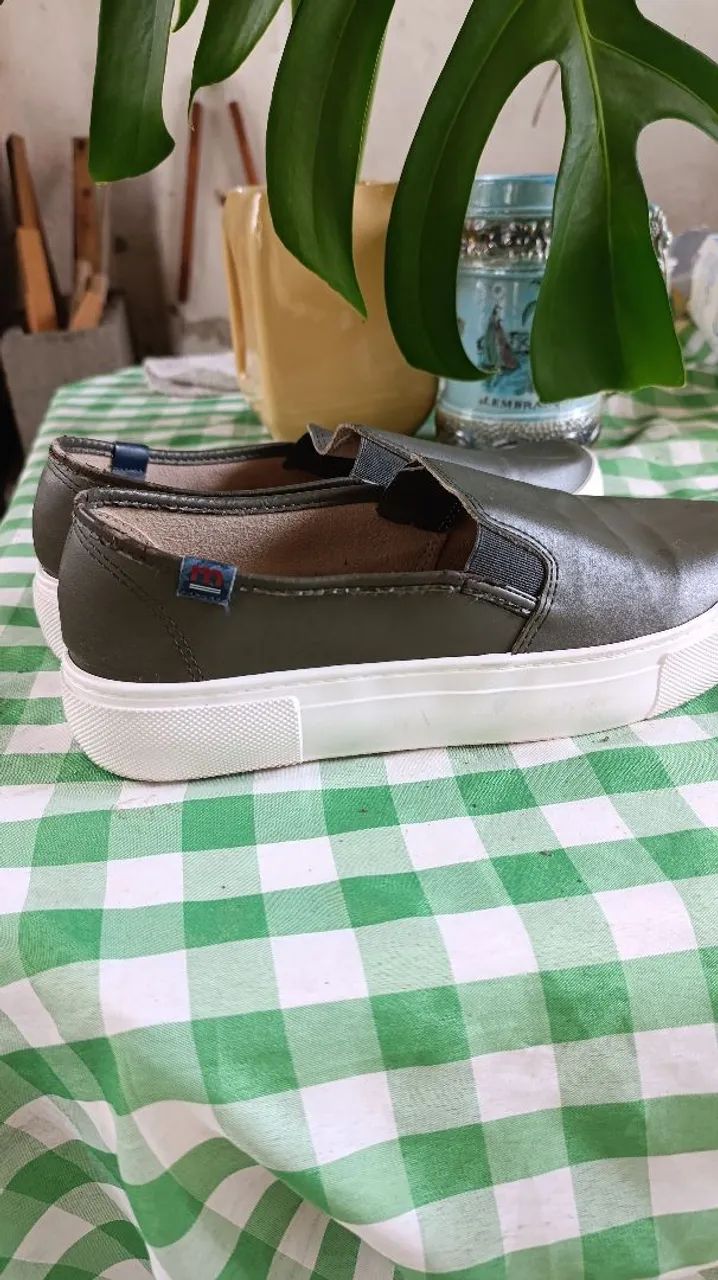 Tênis Moleca Slip On Verde Azeitona - Foto 4