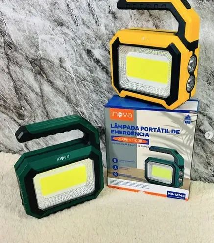 Poderosa Lanterna Led Dupla XPE C/ Luz De Emergência Led COB e Carregamento Solar - Foto 2
