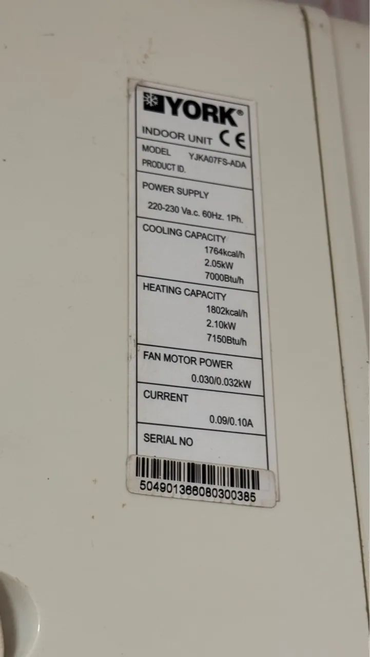 Ar Condicionado Split York 7000 BTUs - Foto 2