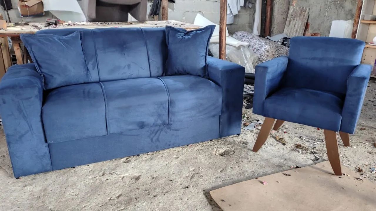 Sofá 3 lugares + 1 Poltrona - Conforto e Estilo para sua Sala! - Foto 2