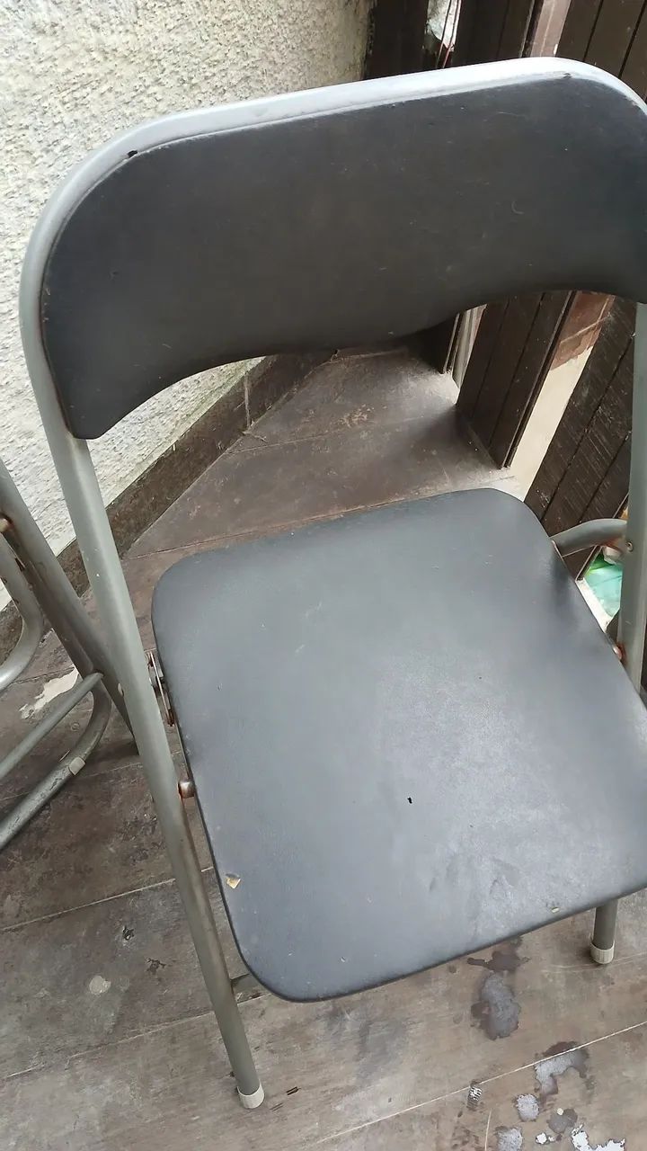 2 cadeiras fortes de alumínio/macramê  - Foto 2