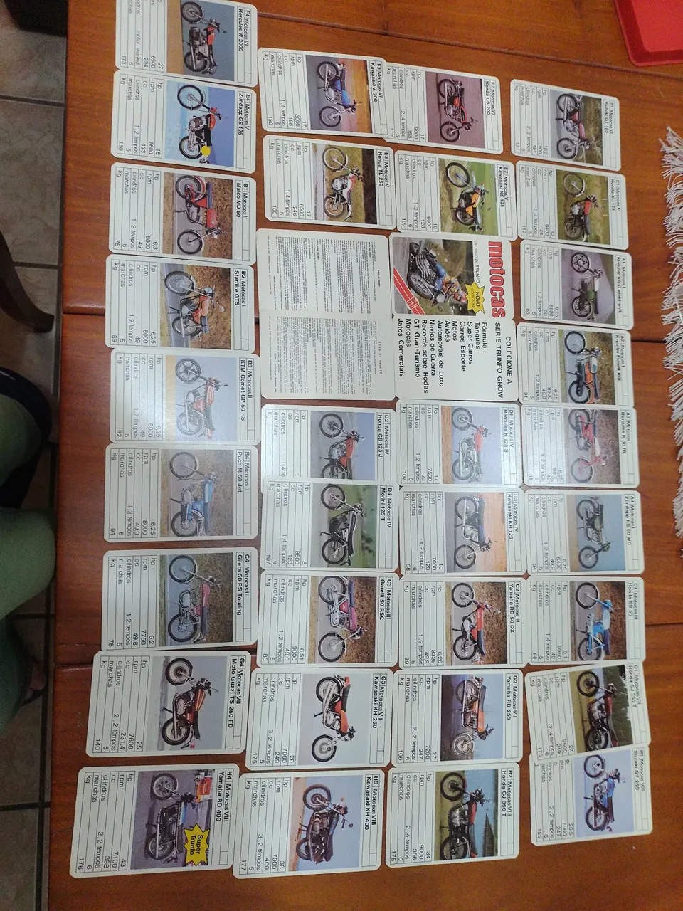 Coleção de Cards Motocas - Série Trunfo Grow