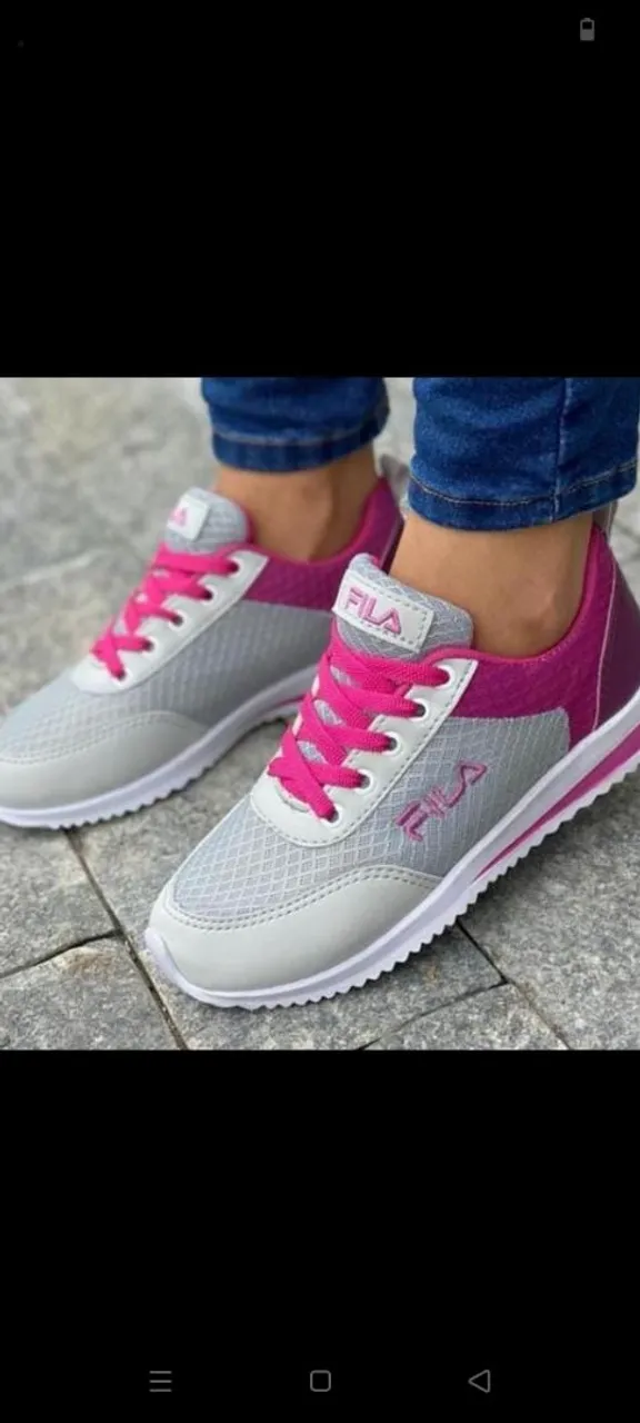 Tênis Fila Feminino Rosa e Cinza