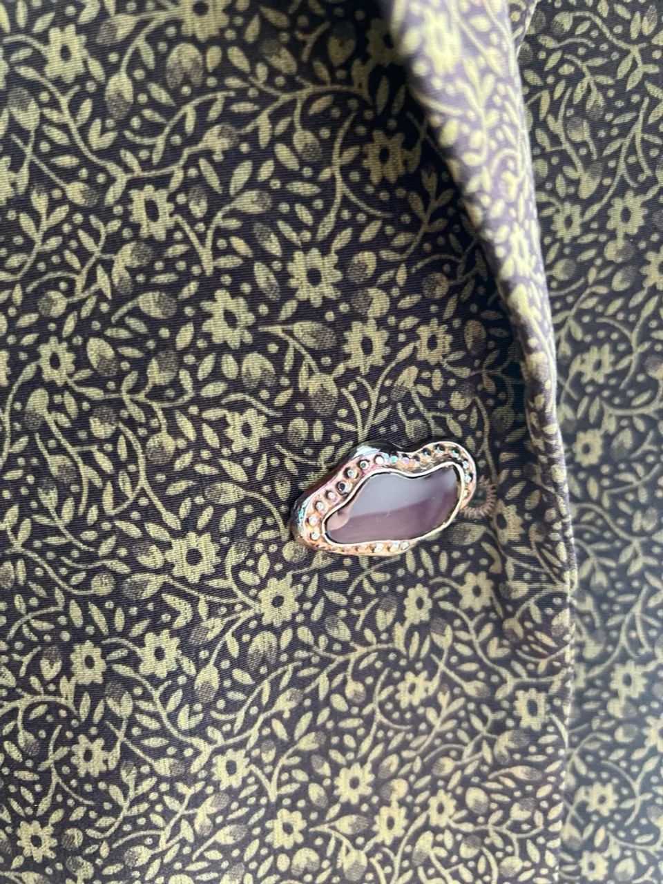 Blazer floral vintage com ombreiras - Foto 4