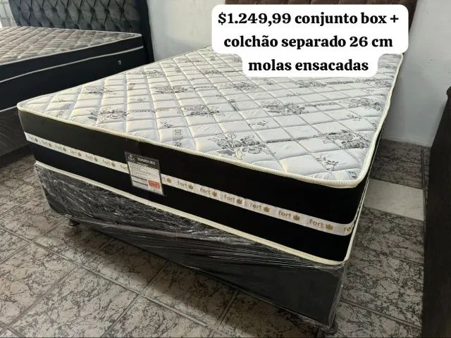 CAMA CASAL + COLCHÃO MOLAS ENSACADAS, NOVA