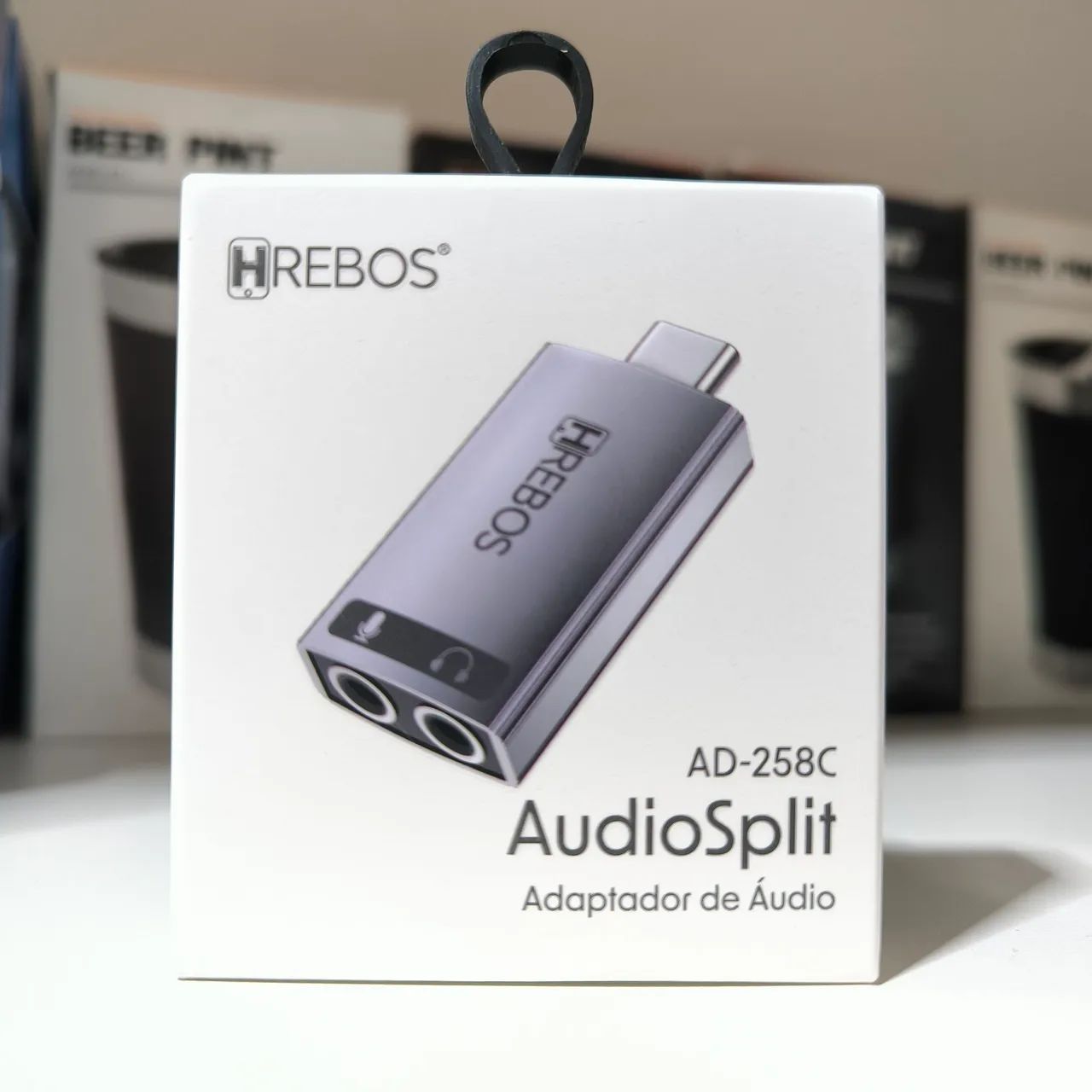 Adaptador de áudio type-c para fone de ouvido e microfone 