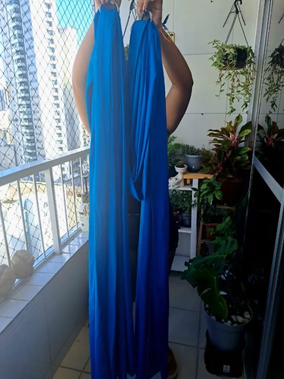 Tecido para Yoga Aéreo Azul - Foto 3