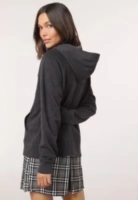 Blusa de Moletom Flanelada Aberta GAP Capuz Grafite - Foto 2