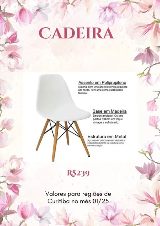 Promoção Cadeira Palito Branca  - 23/01