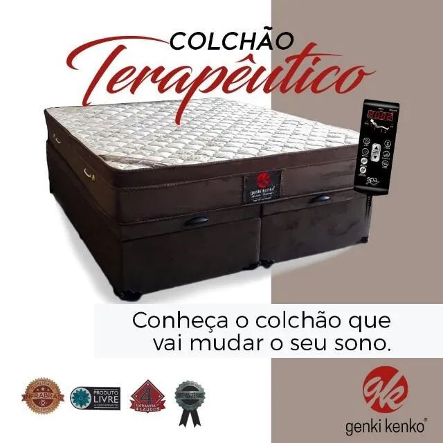 colchão com massagem e bau novo de fabrica 