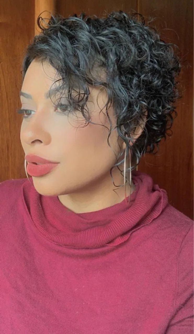 Peruca humana - corte pixie - cabelo natutal - Foto 3