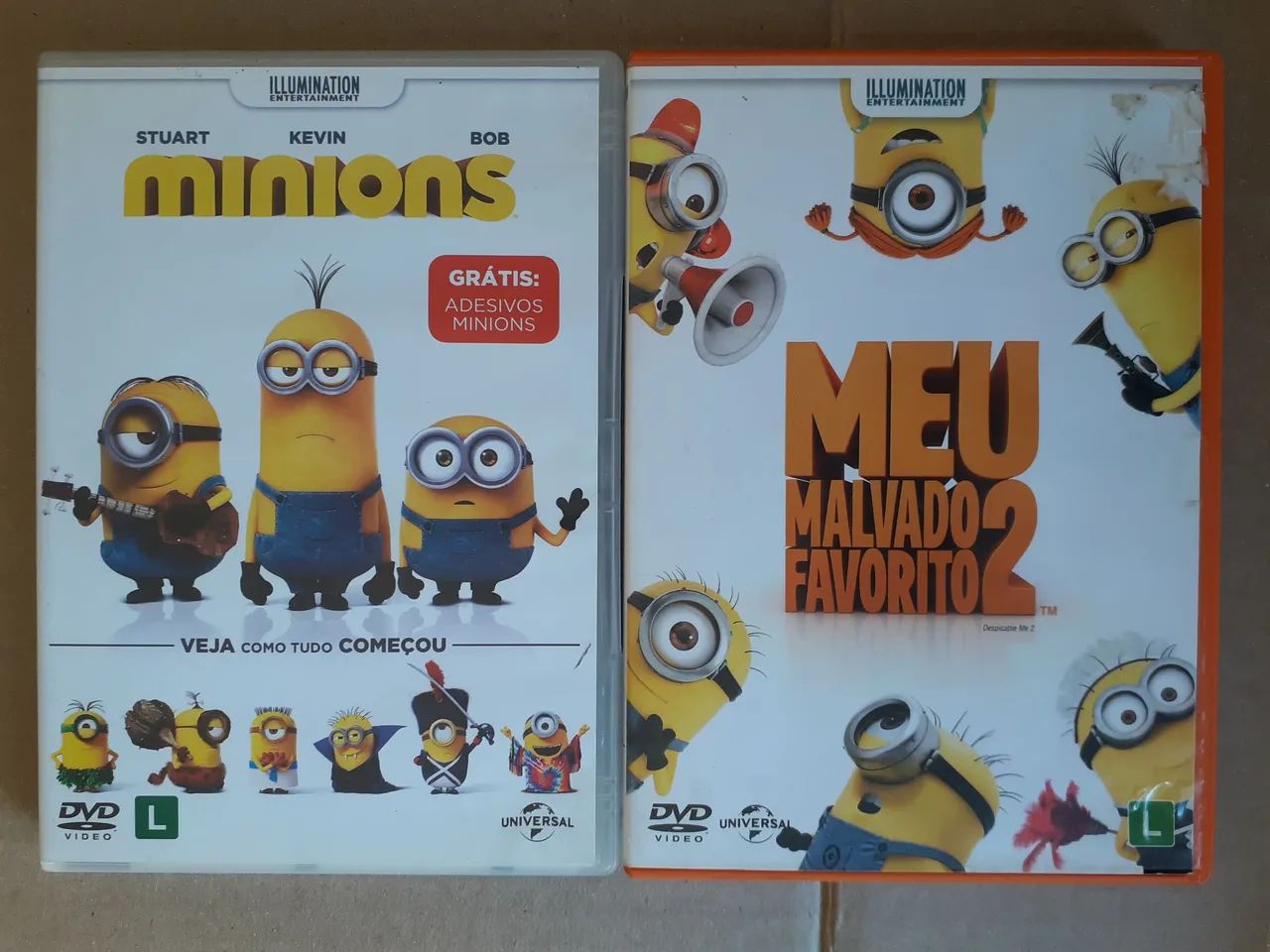 DVDs Minions e Meu Malvado Favorito 2