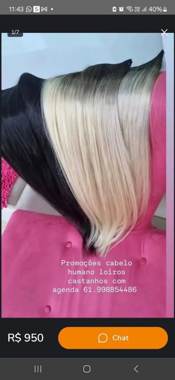  Cabelo loiro brasileiro 55cm, 65cm e 70cm - Foto 2
