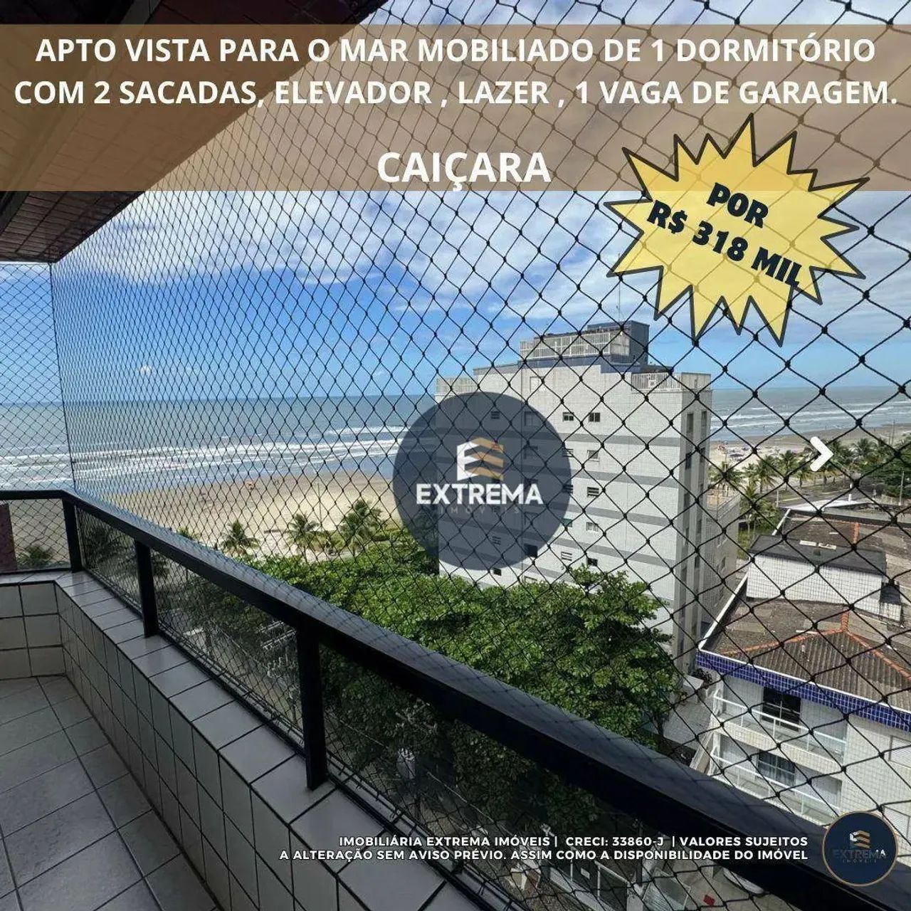 Apartamento a venda em Praia Grande vista mar