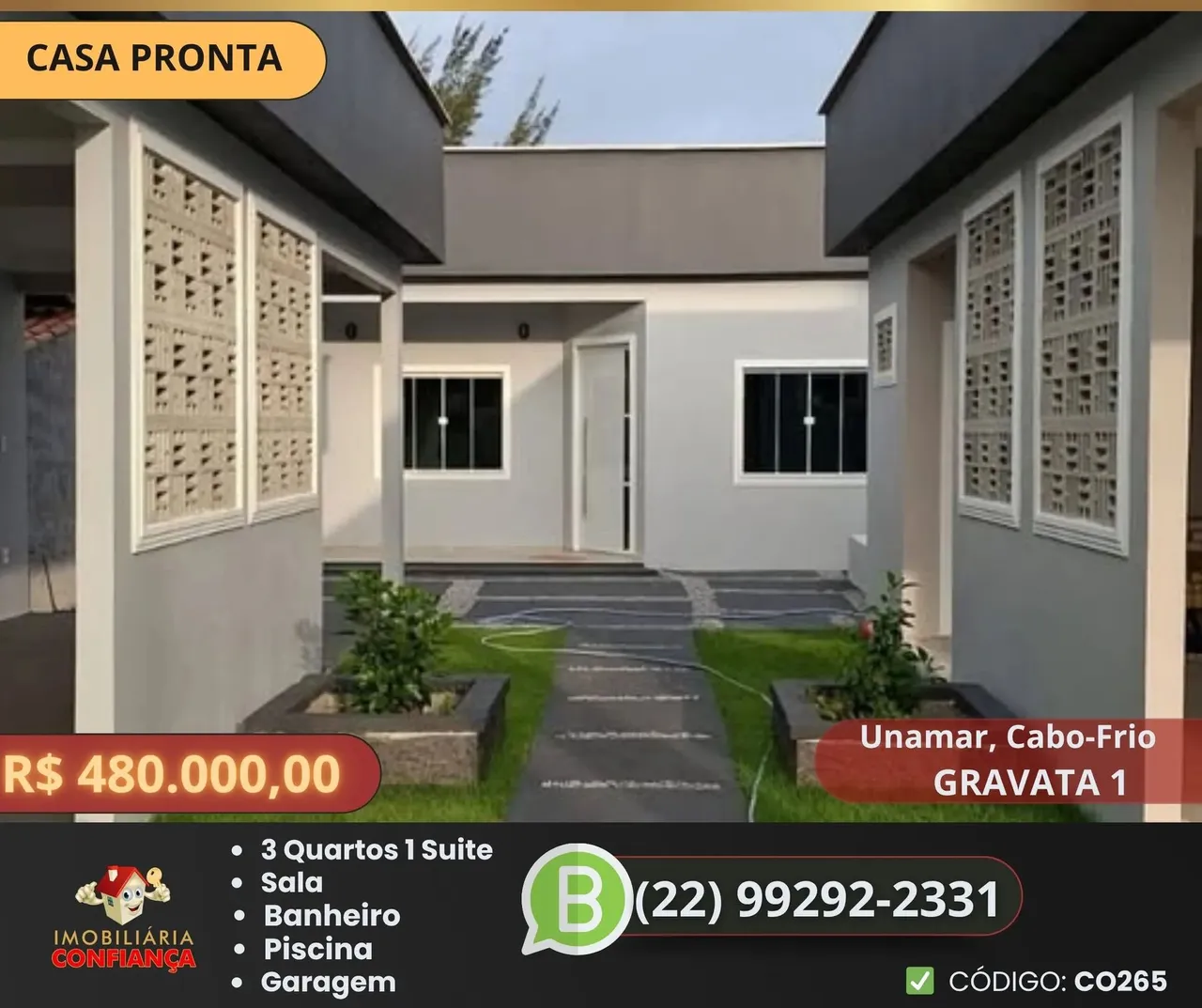 Imóvel para venda com 70 metros quadrados com 3 quartos em Unamar (Tamoios) - Cabo Frio -