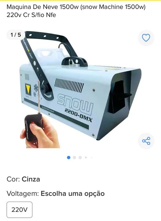 Máquina de neve 1500w