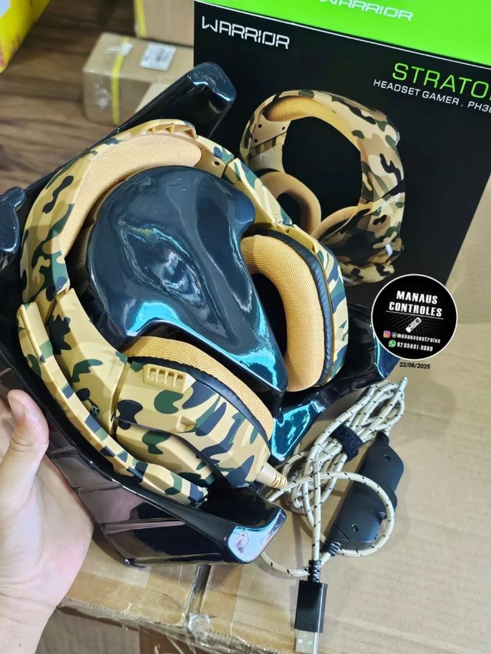 Headset gamer camuflado 