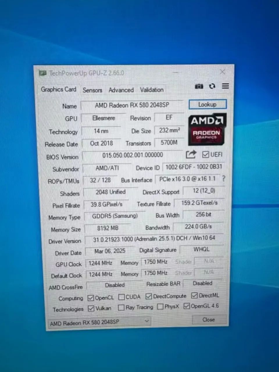 Placa de Vídeo AMD Radeon RX 580 8GB - Foto 3