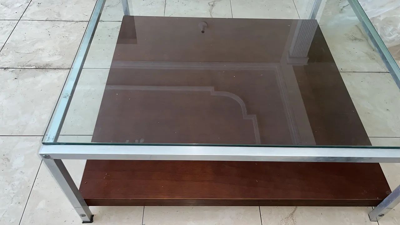 Mesa de Centro de Vidro com Base em Alumínio  - Foto 3