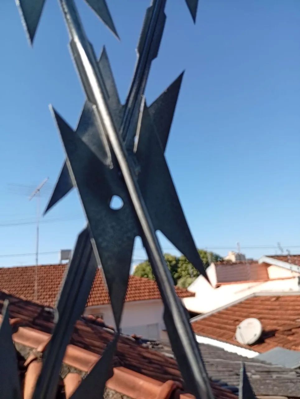 Rede laminada e cerca concertina 
