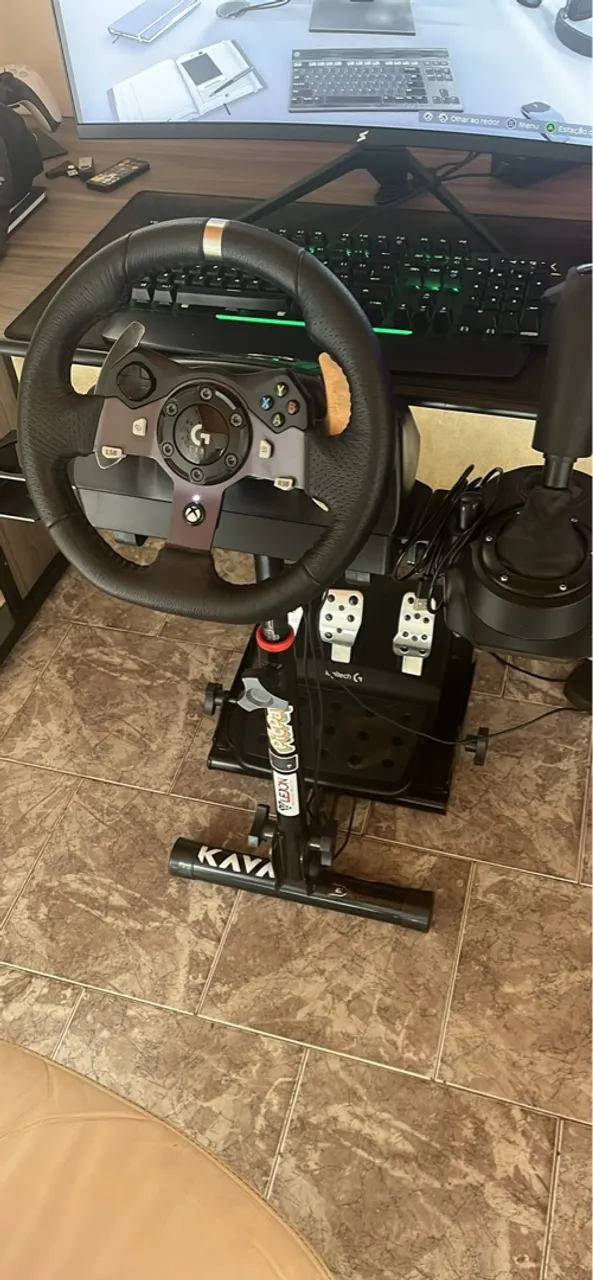 Volante e Pedal Logitech G920 + Suporte+cambio