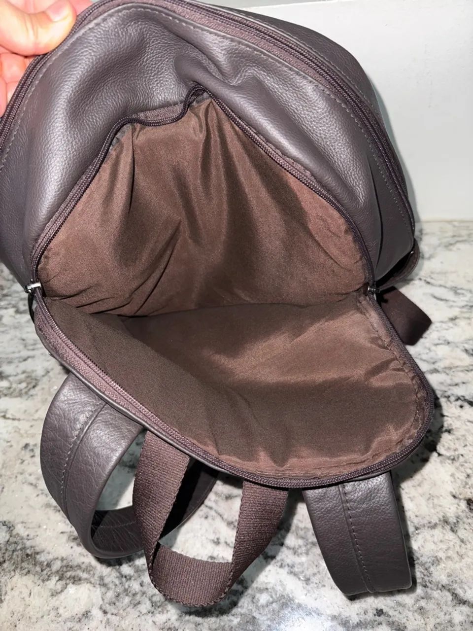 Mochila de Couro Marrom (Café ) - Foto 5