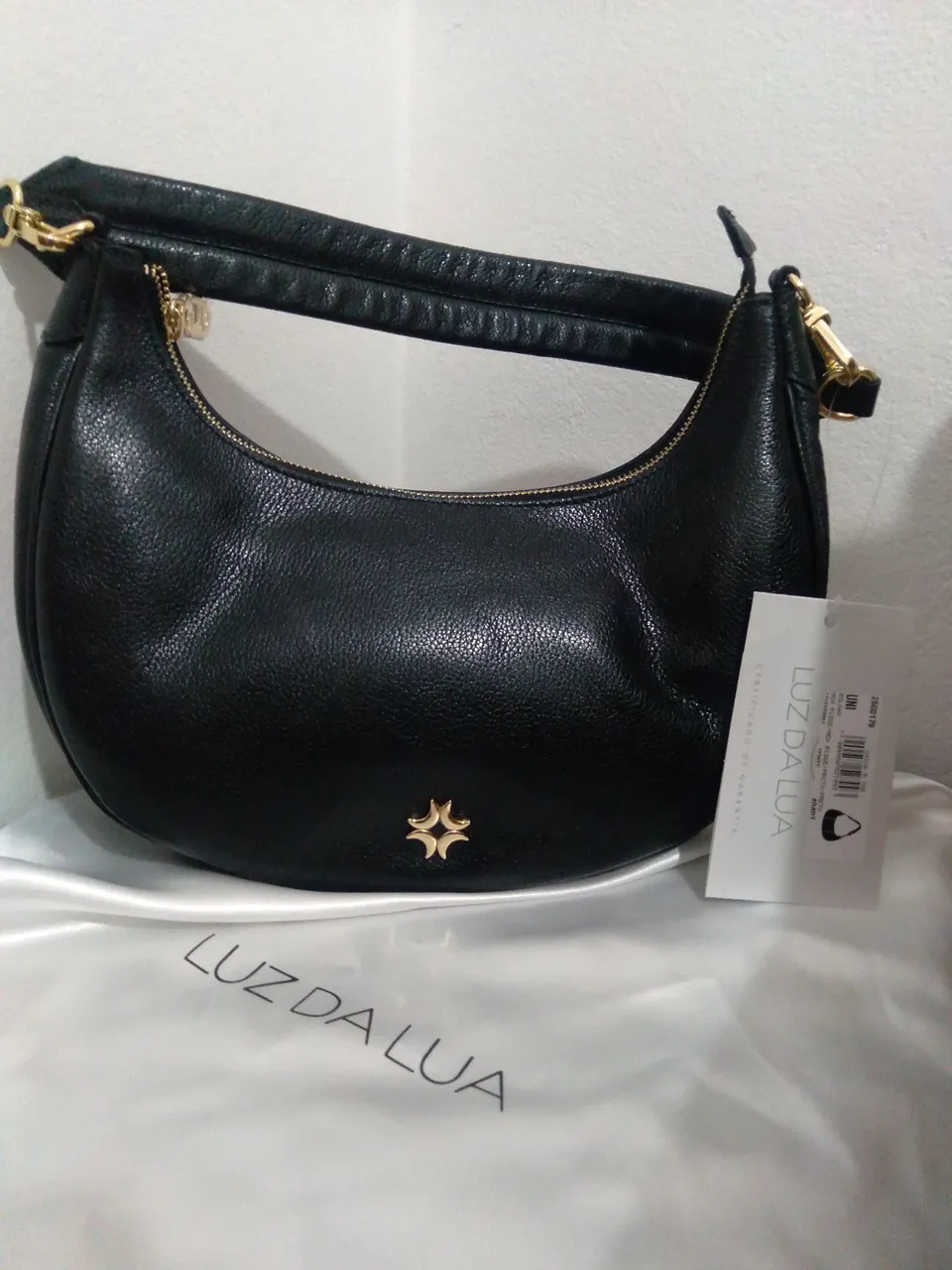 Bolsa de Ombro Luz da Lua Preta