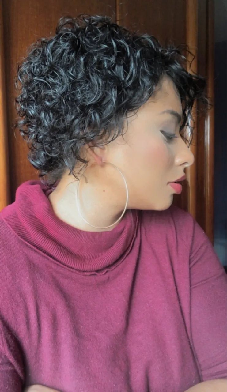 Peruca humana - corte pixie - cabelo natutal - Foto 4