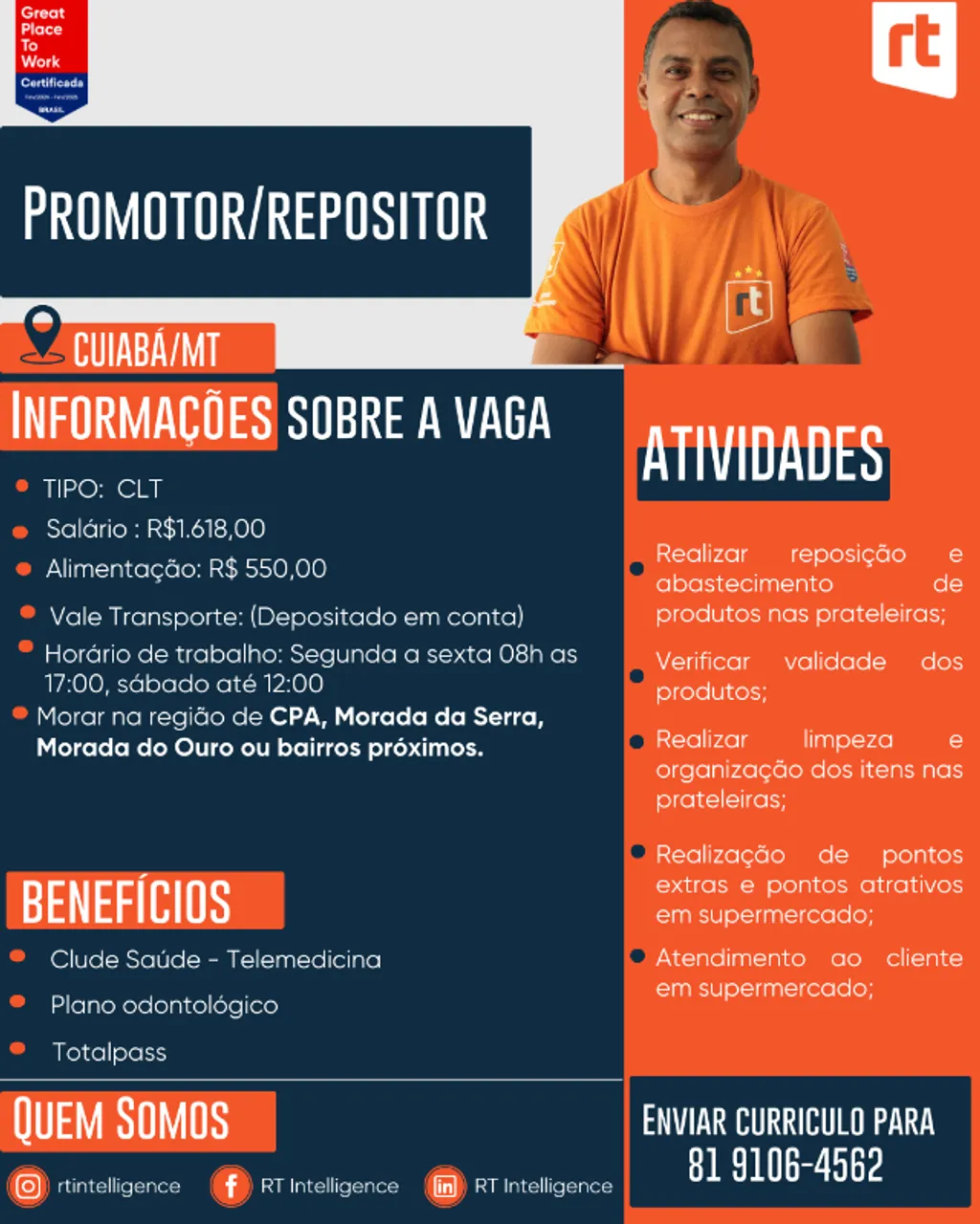 PROMOTOR/REPOSITOR DE SUPERMERCADO -  CUIABÁ/MT 