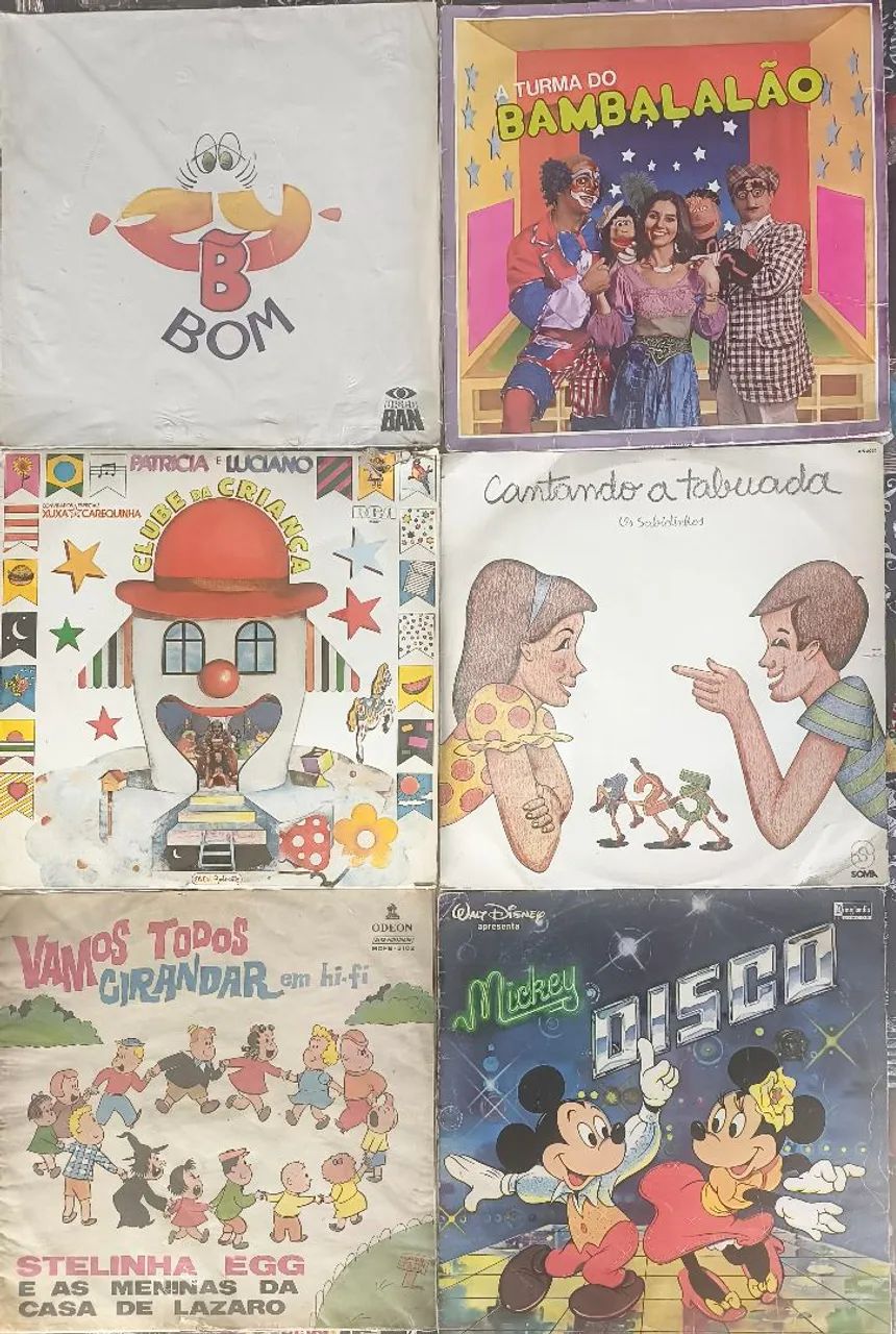 Lote com 12 discos de Vinil Infantis - Coleção Clássica