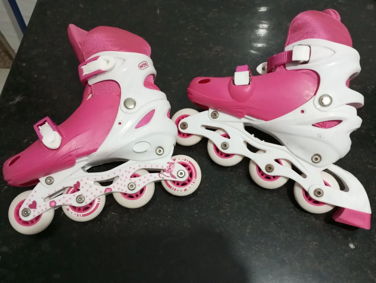 Patins Infantil Rosa com Rodinhas - Foto 2