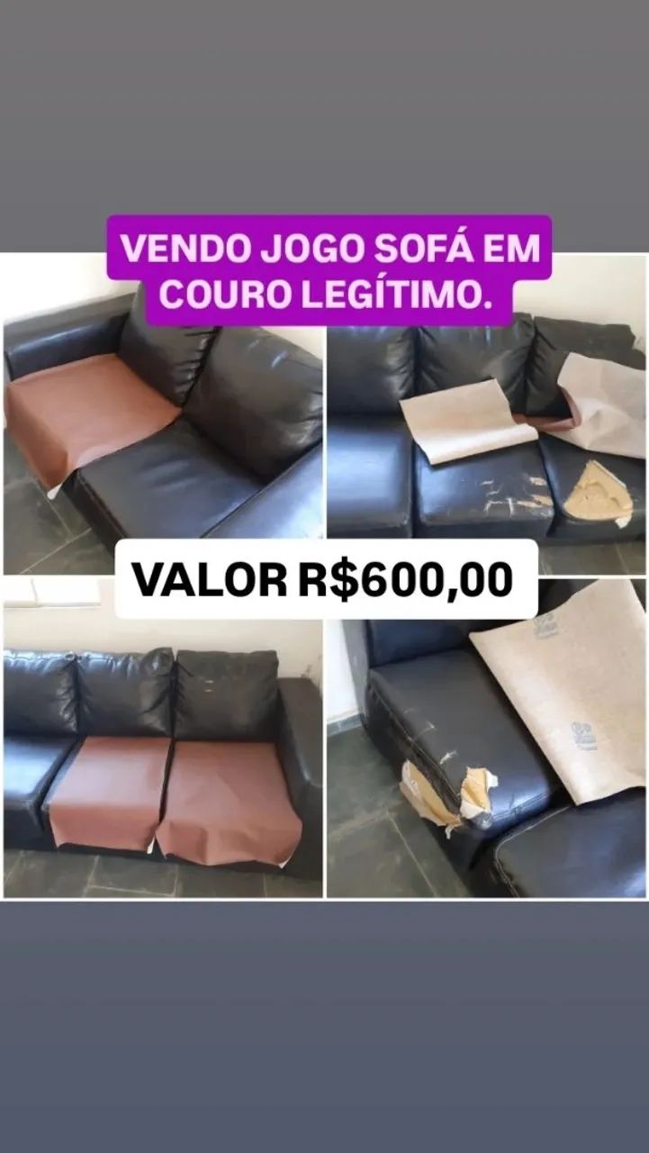 SOFÁ EM COURO 