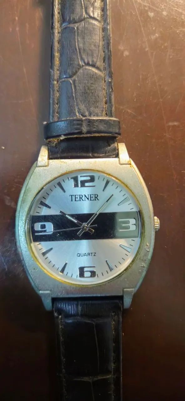 Relógio Terner Analógico Original Prateado - Pulseira de Couro