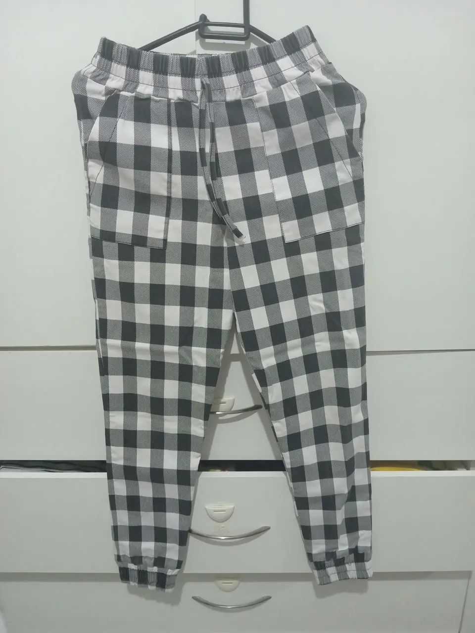 Calça xadrez infantil
