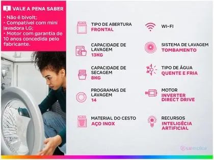 Máquina lava e seca LG 13 kg - Foto 5