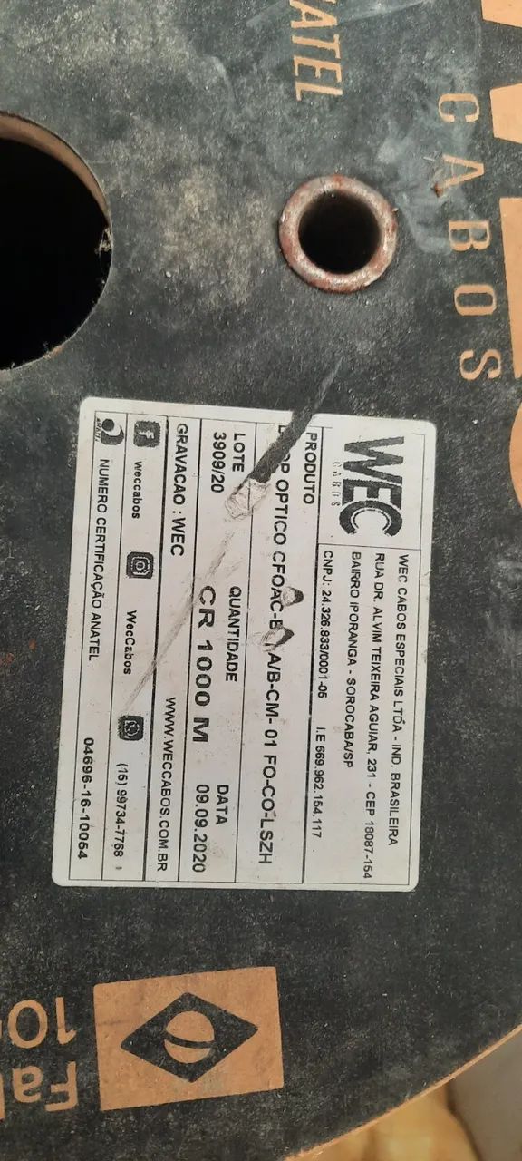 Cabo DROP óptico CFOAC-BLIA G657A2-CM-01F-CO-LSZH INT/EXT-PT 01 BOBINA 1 KM - Foto 2