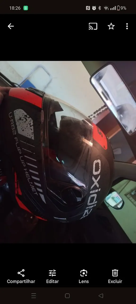 Capacete Flip Up Oxido U-RB2 Preto/Vermelho