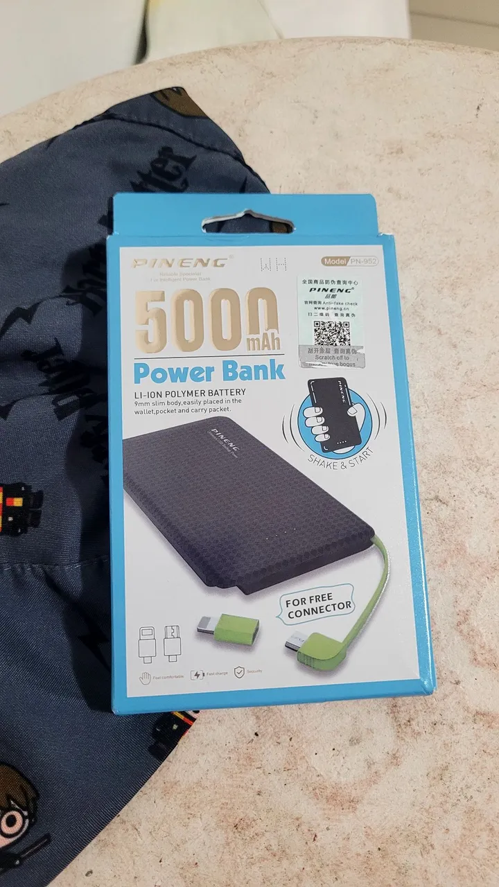 Power Bank Pineng 5000mAh - Carregador Portátil