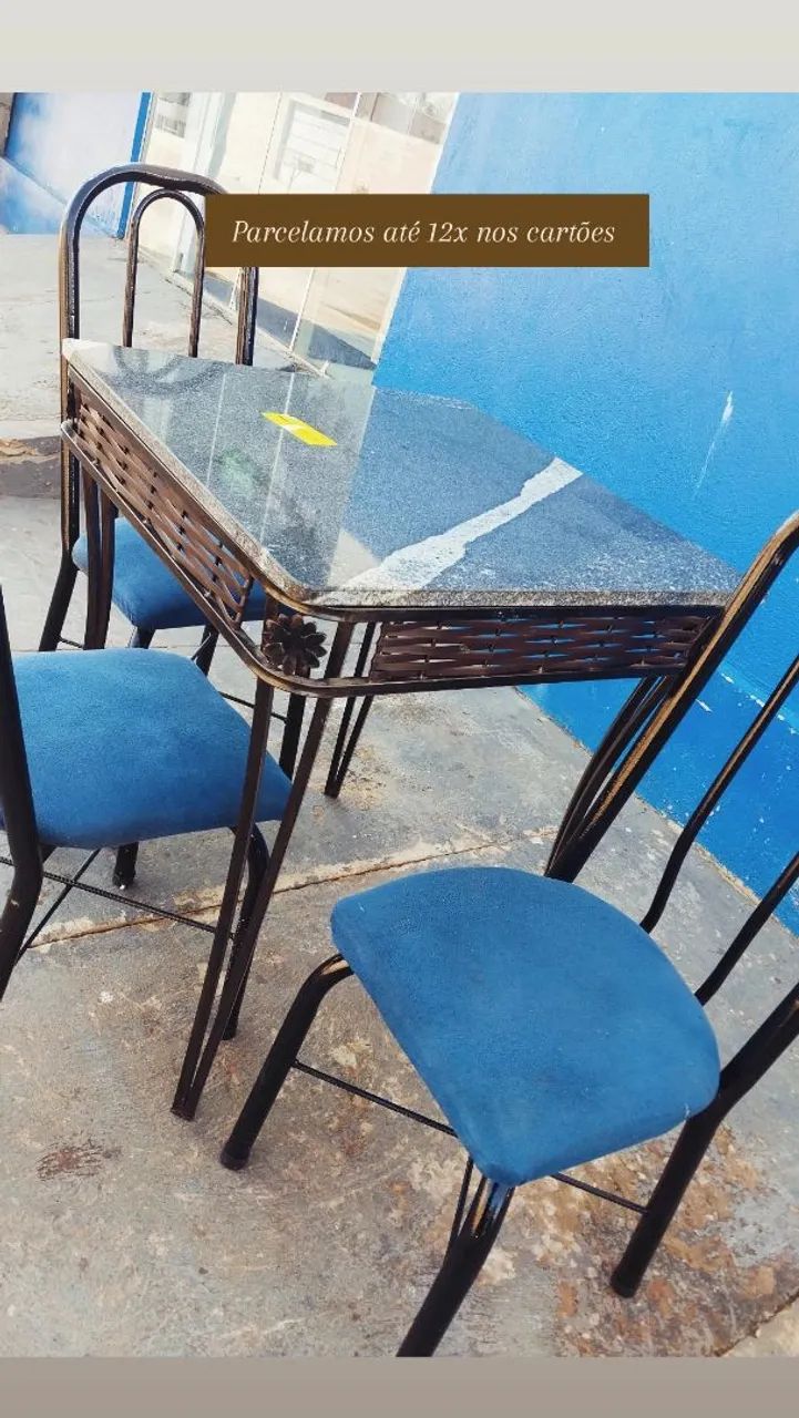 Mesa mármore Conservada com 3 cadeiras - Foto 3