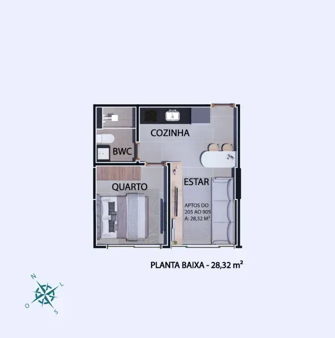 PLANTA 28m²