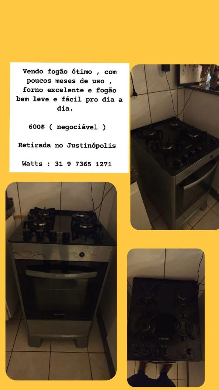 Fogão com pouco tempo de uso 