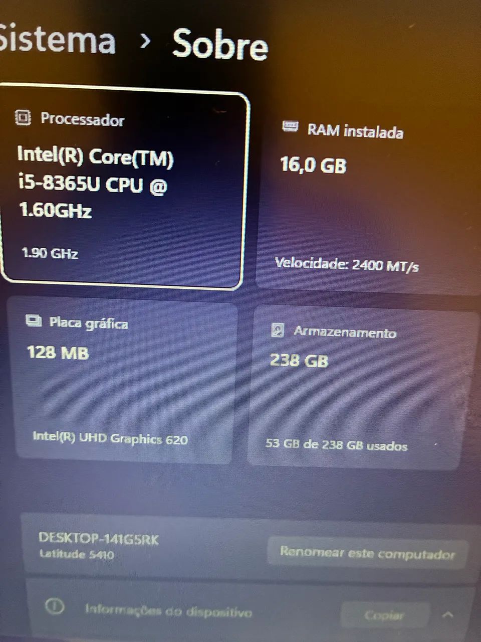 Notebook Dell Core i5 16GB RAM SSD - Foto 4