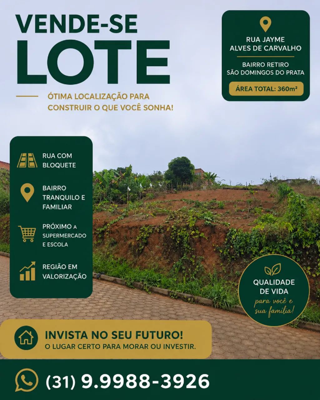 VENDO LOTES EM SÃO DOMINGOS DO PRATA 