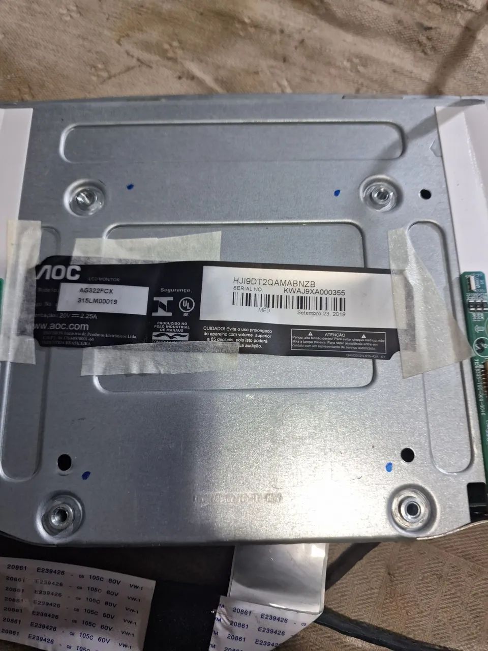 placa de monito tela curva aoc ag322fcx - Foto 4
