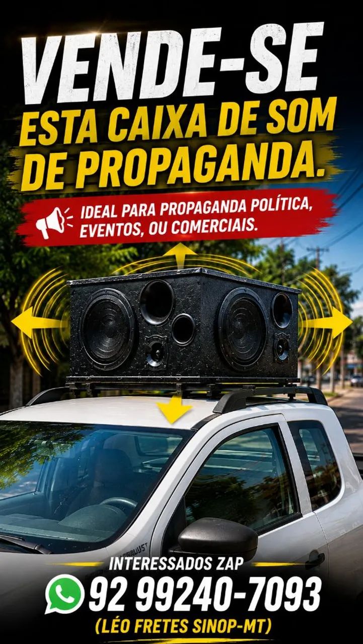 Caixa de som Propaganda Política, Comércio e eventos.